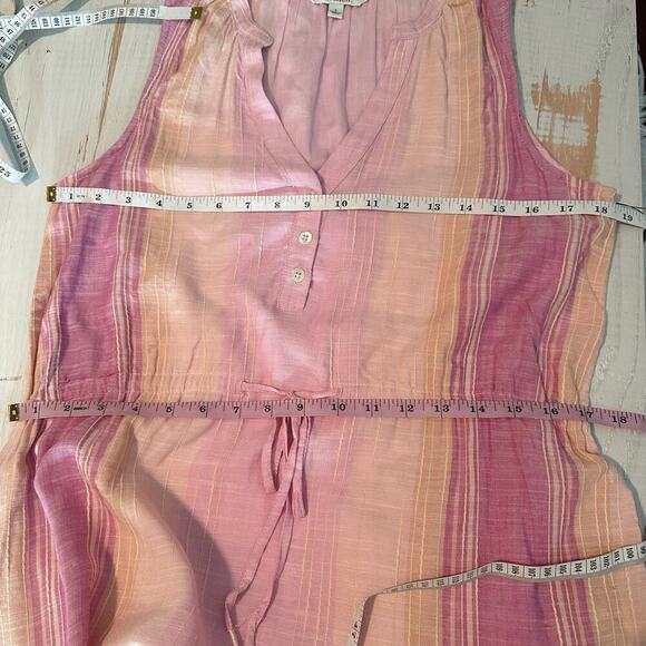 Liverpool Los Angeles V-Neck Sleeveless Tiered Striped Maxi Dress Small - Picture 11 of 11